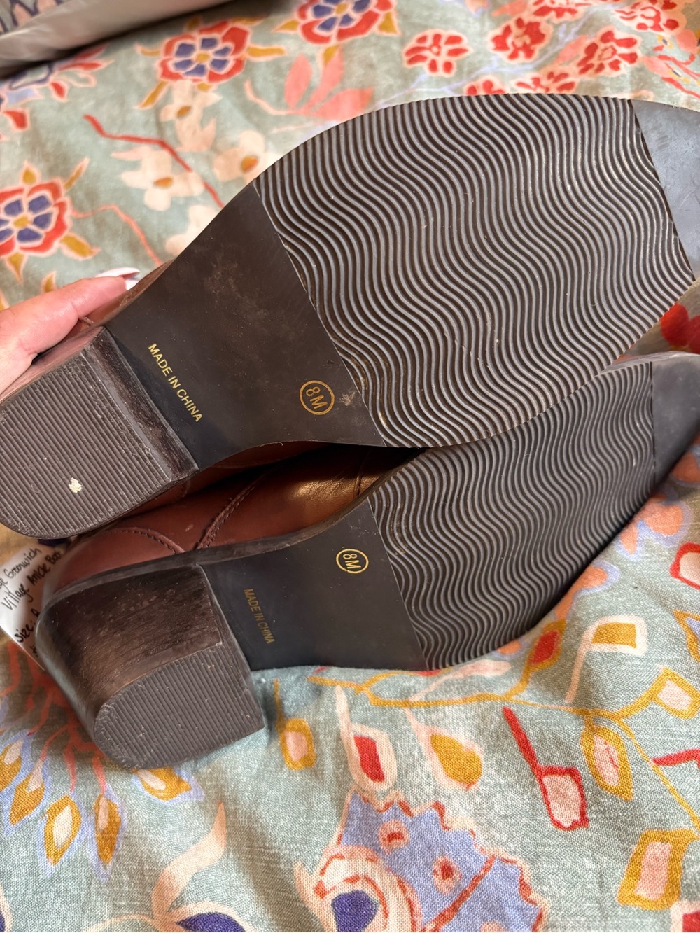 Vintage Greenwich Village Brown Western Ankle Booties Size 8 - Picture 4 of 7